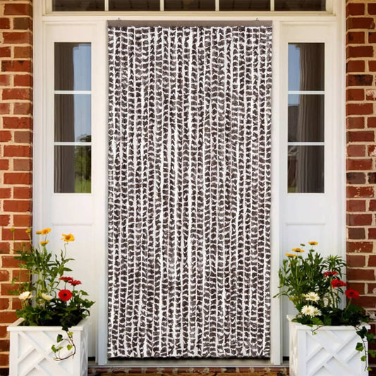 Insect Curtain Brown and White 100x220 cm Chenille