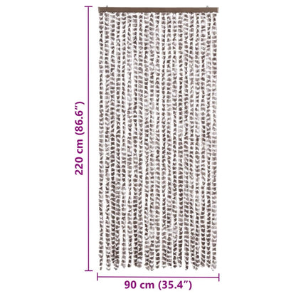 Insect Curtain Taupe and White 90x220 cm Chenille