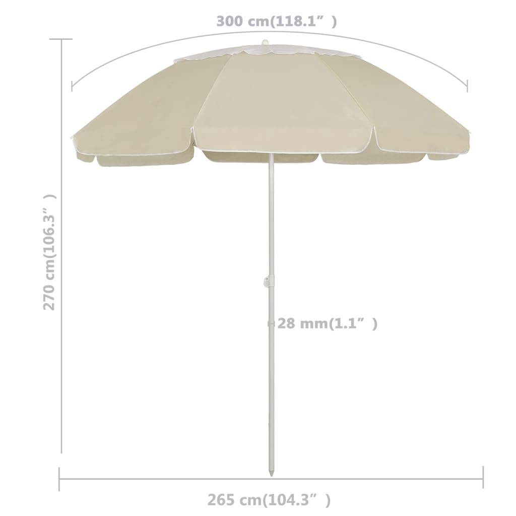 Beach Parasol Sand Yellow 300 cm