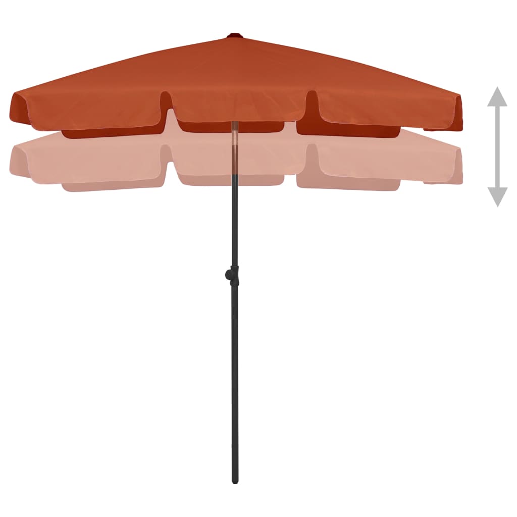 Beach Parasol Terracotta 180x120 cm