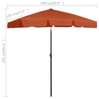 Beach Parasol Terracotta 180x120 cm