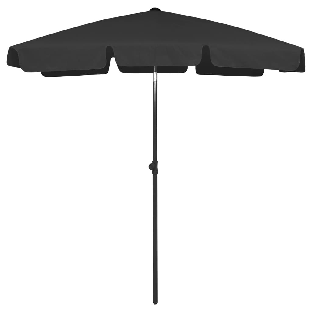 Beach Parasol Black 180x120 cm