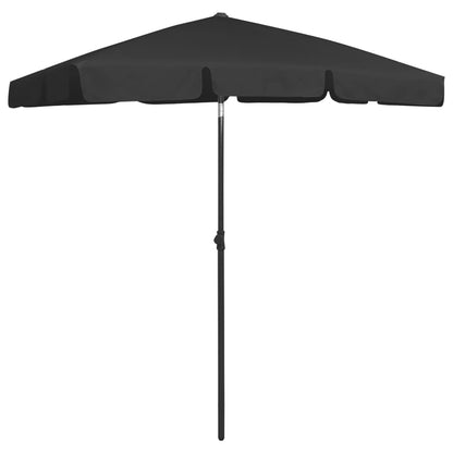 Beach Parasol Black 180x120 cm