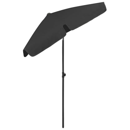 Beach Parasol Black 180x120 cm