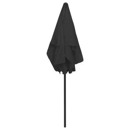 Beach Parasol Black 180x120 cm