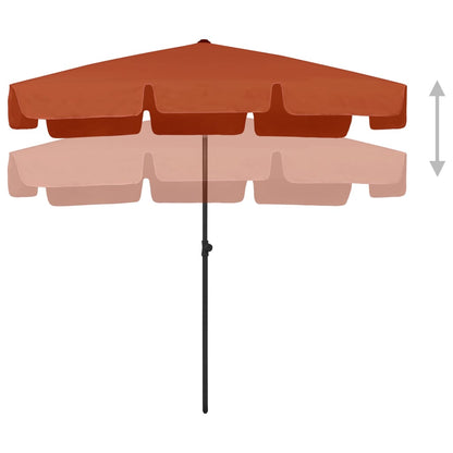 Beach Parasol Terracotta 200x125 cm