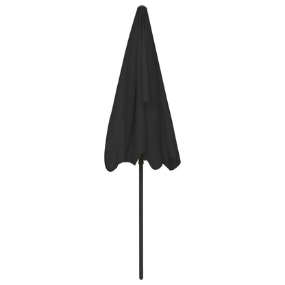 Beach Parasol Black 200x125 cm
