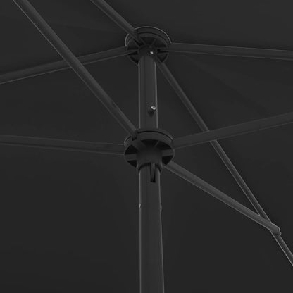Beach Parasol Black 200x125 cm