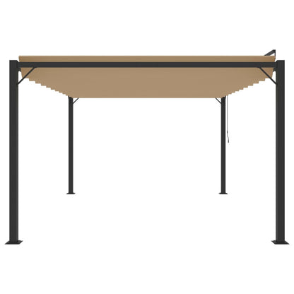 Gazebo with Louvered Roof 3x4 m Taupe Fabric and Aluminium