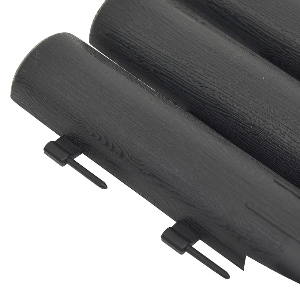 Lawn Edgings 36 pcs Anthracite 10 m PP