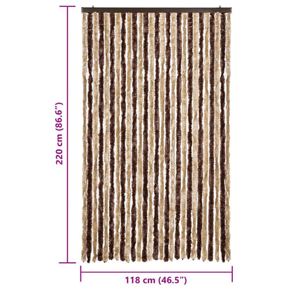 Insect Curtain Beige and Light Brown 118x220 cm Chenille