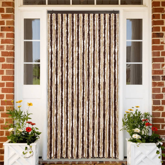 Insect Curtain Beige and Light Brown 118x220 cm Chenille