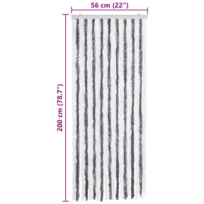 Insect Curtain Grey and White 56x200 cm Chenille