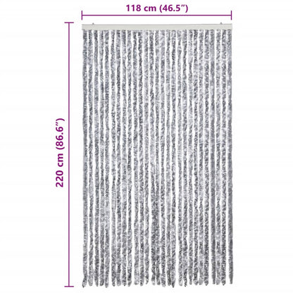 Insect Curtain White and Grey 118x220 cm Chenille