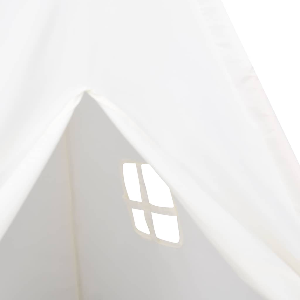 Children Teepee Tent with Bag Peach Skin White 120x120x150 cm