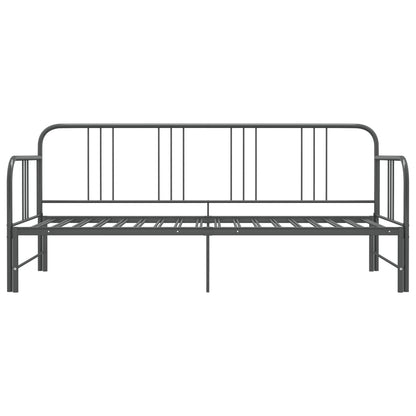 Pull-out Sofa Bed Frame without Mattress Grey Metal 90x200 cm