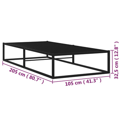 Bed Frame without Mattress Black Metal 100x200 cm