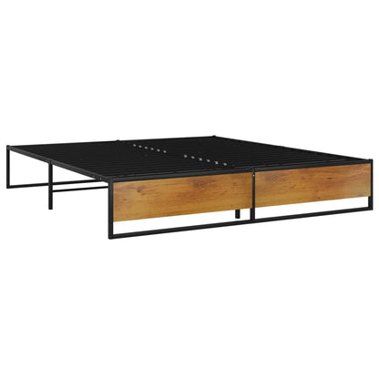 Bed Frame without Mattress Black Metal 140x200 cm