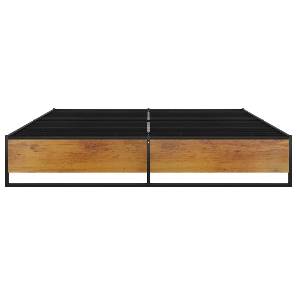 Bed Frame without Mattress Black Metal 140x200 cm