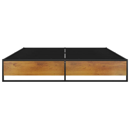 Bed Frame without Mattress Black Metal 140x200 cm