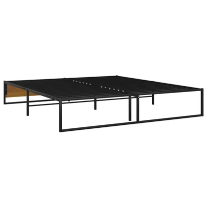 Bed Frame without Mattress Black Metal 140x200 cm
