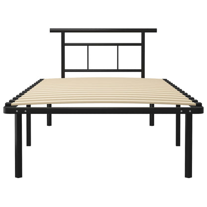 Bed Frame without Mattress Black Metal 100x200cm