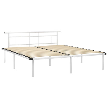 Bed Frame without Mattress White Metal 200x200cm