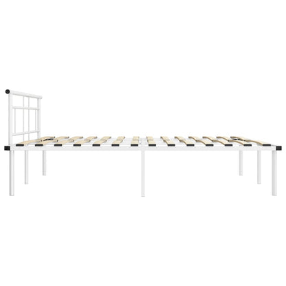 Bed Frame without Mattress White Metal 200x200cm