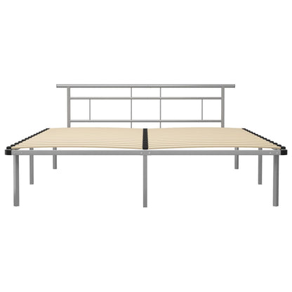 Bed Frame without Mattress Grey Metal 200x200cm