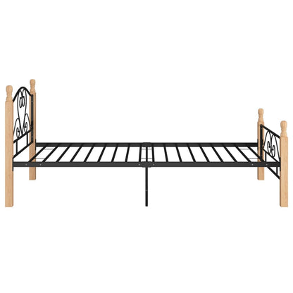 Bed Frame without Mattress Black Metal 90x200 cm