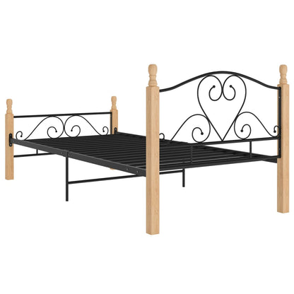 Bed Frame without Mattress Black Metal 90x200 cm