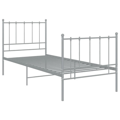 Bed Frame without Mattress Grey Metal 100x200 cm