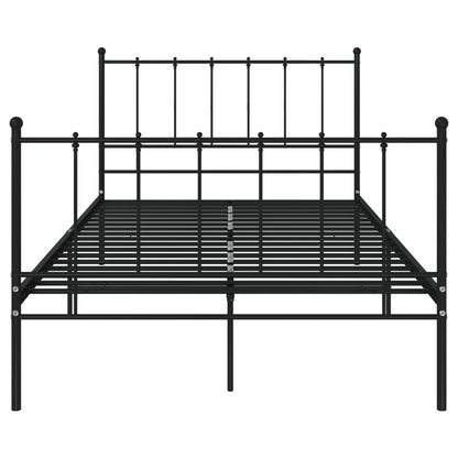 Bed Frame without Mattress Black Metal 120x200 cm