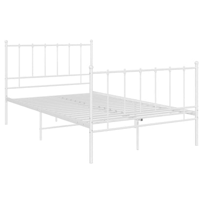 Bed Frame without Mattress White Metal 120x200 cm