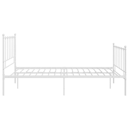 Bed Frame without Mattress White Metal 120x200 cm