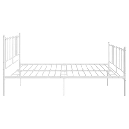 Bed Frame without Mattress White Metal 180x200 cm Super King