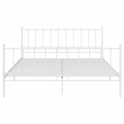 Bed Frame without Mattress White Metal 180x200 cm Super King