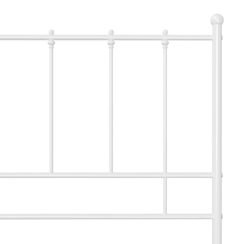Bed Frame without Mattress White Metal 180x200 cm Super King