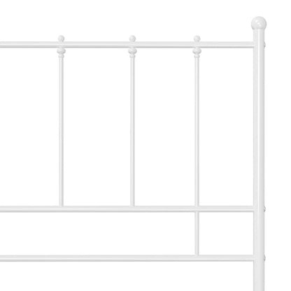 Bed Frame without Mattress White Metal 180x200 cm Super King