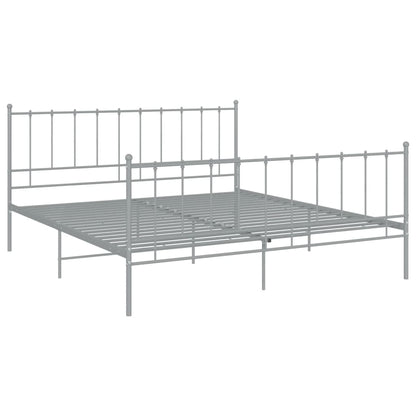 Bed Frame without Mattress Grey Metal 200x200 cm