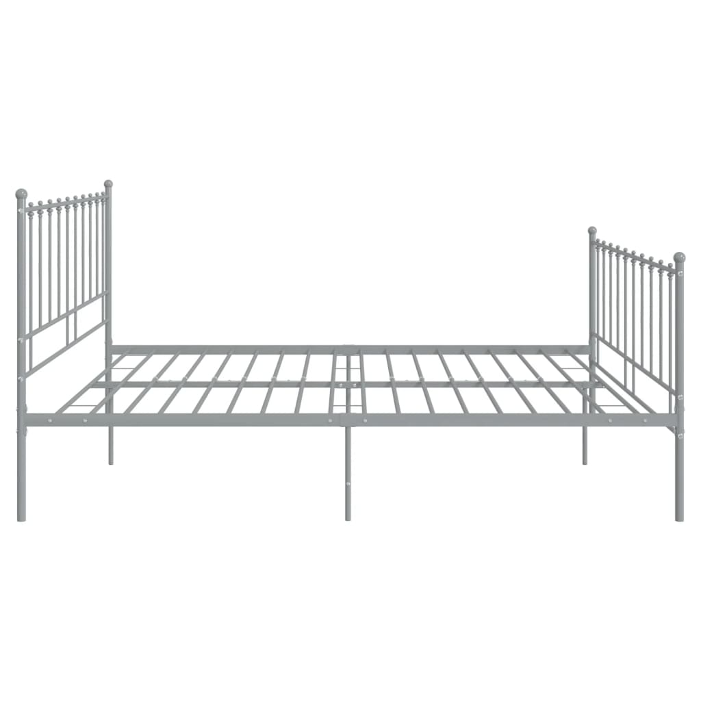 Bed Frame without Mattress Grey Metal 200x200 cm
