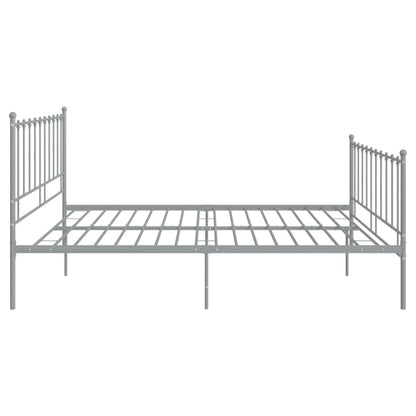 Bed Frame without Mattress Grey Metal 200x200 cm