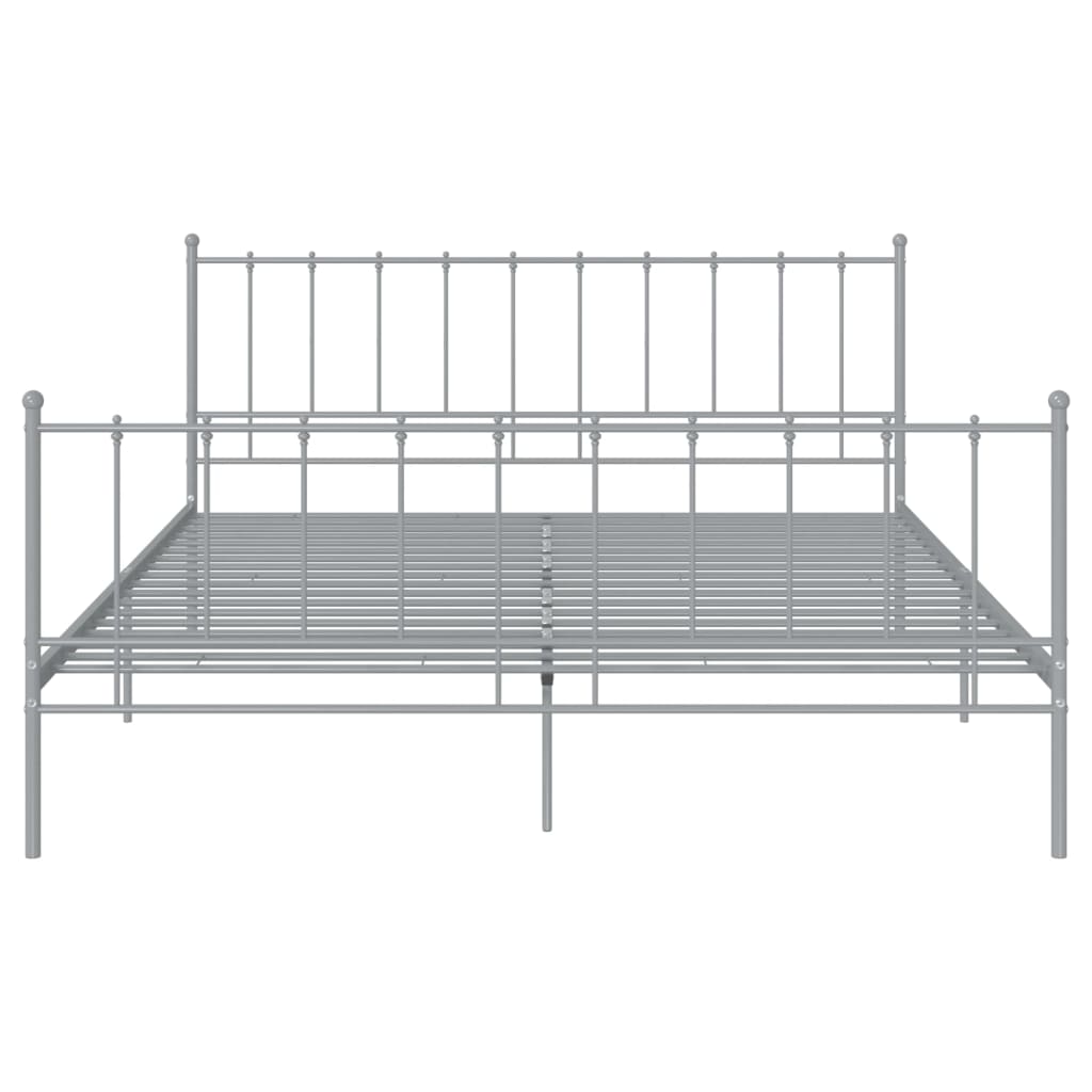 Bed Frame without Mattress Grey Metal 200x200 cm