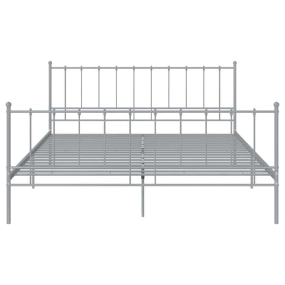 Bed Frame without Mattress Grey Metal 200x200 cm