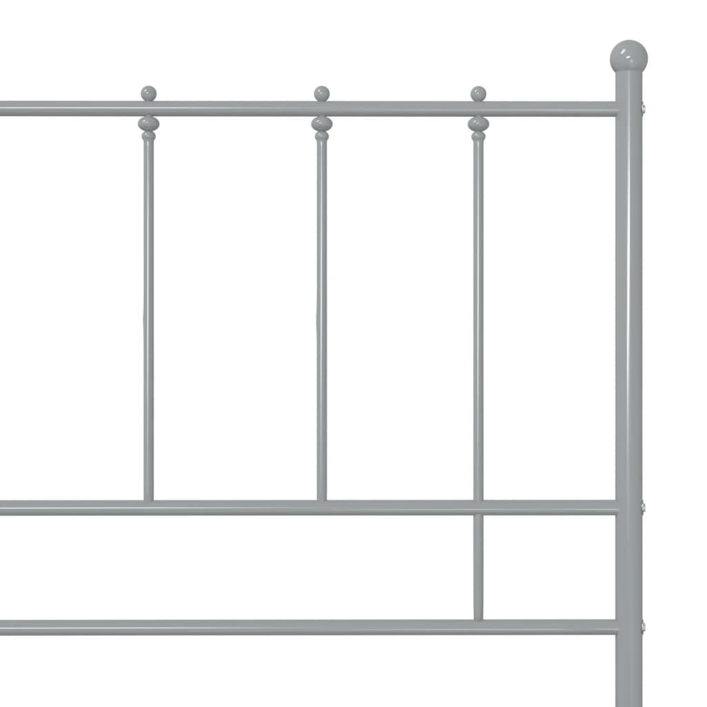 Bed Frame without Mattress Grey Metal 200x200 cm