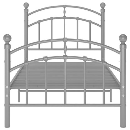 Bed Frame without Mattress Grey Metal 90x200 cm