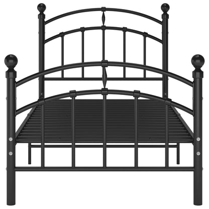 Bed Frame without Mattress Black Metal 100x200 cm