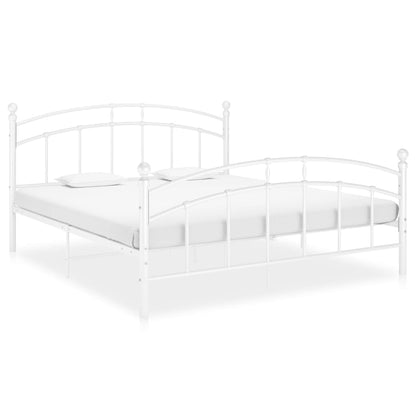 Bed Frame without Mattress White Metal 140x200 cm