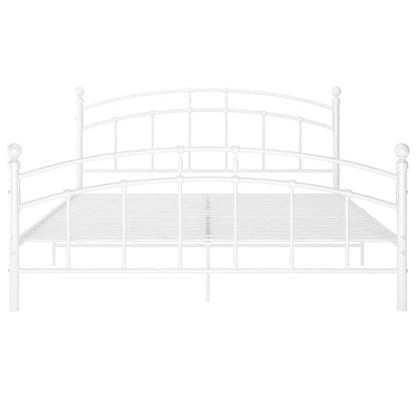 Bed Frame without Mattress White Metal 140x200 cm