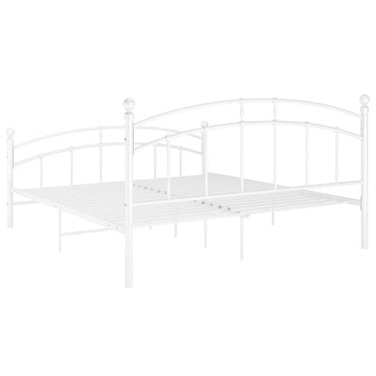 Bed Frame without Mattress White Metal 140x200 cm